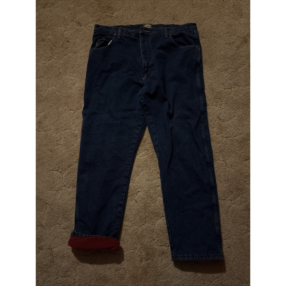 Cabela's Jeans‎ Men's Sz 42/32 VTG Flannel Lined Dark Wash 100% Cotton Normcore